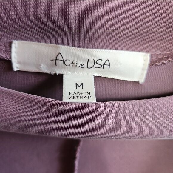 Active USA Women's Med Long Sleeve top mauve pink - Picture 2 of 8